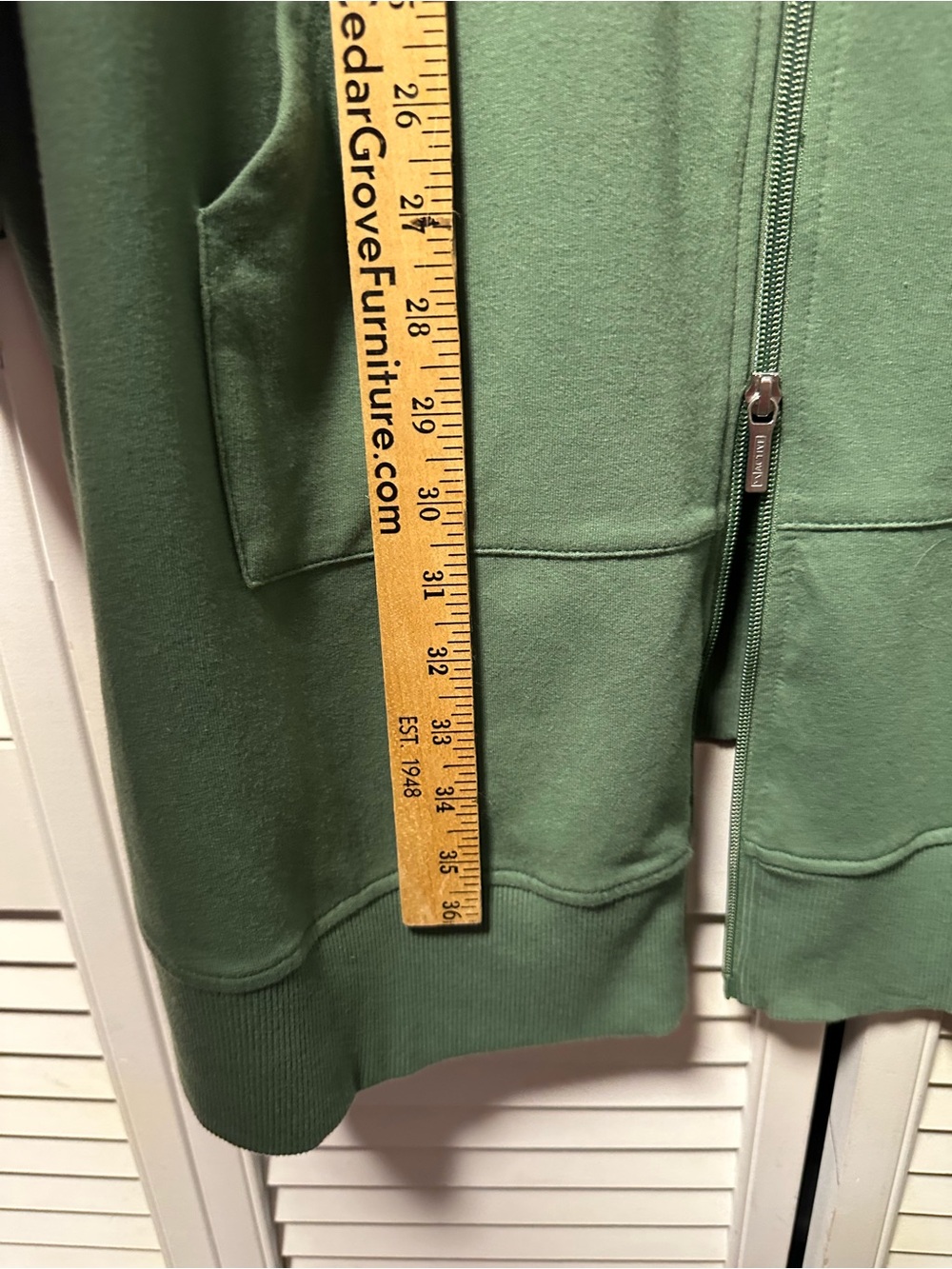 Denim & Co Long French Terry Stadium Hoodie - Picture 6 of 6